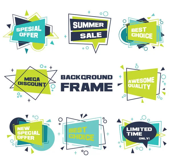 Different Colourful Sale Banners Isolated White Background — Stock Vector