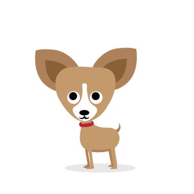 Beyaz arka planda izole edilmiş şirin çizgi film köpekleri.