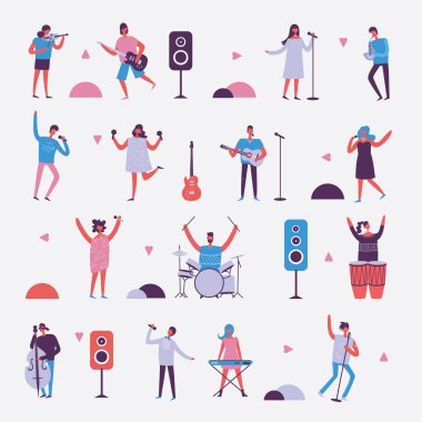 Müzisyenler ve aletleri ile Müzik Festivali Afiş