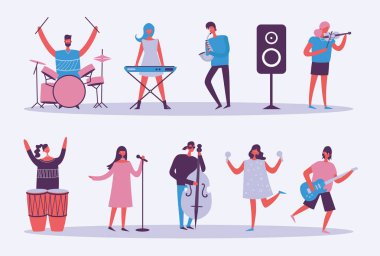 Müzisyenler ve aletleri ile Müzik Festivali Afiş