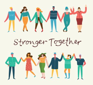 Renkli kavramsal afiş güçlü birlikte 