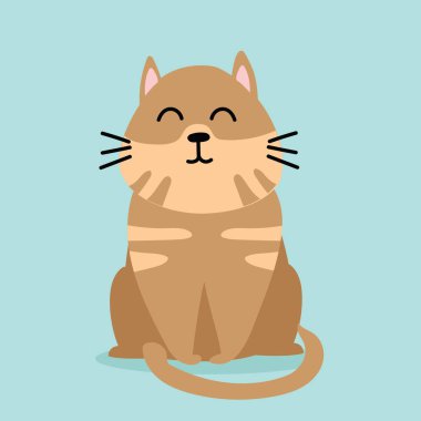 şirin komik kedi arka plan üzerinde izole tasarımını illüstrasyon vektör
