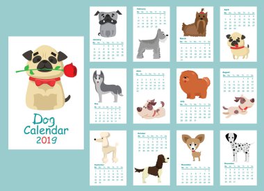 Çizgi film sevimli köpekler kümesi