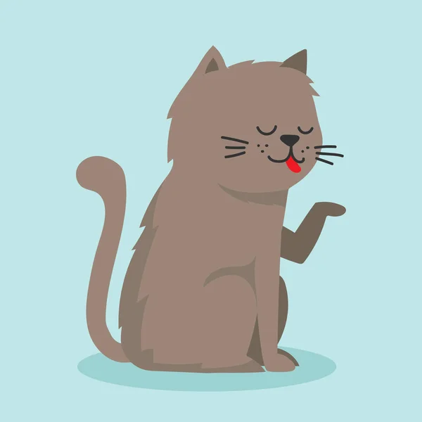 Векторная Иллюстрация Дизайн Милый Смешной Кот Изолирован Заднем Плане — стоковый вектор
