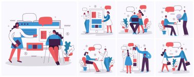 Yaratıcı zaman yönetimi iş vektör şablon kümesi 