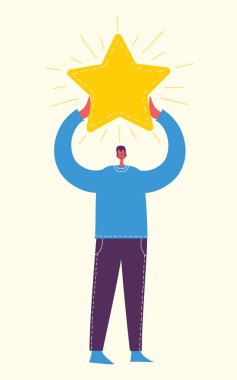 Yıldız ile renk insanlar. Vektör çizim 