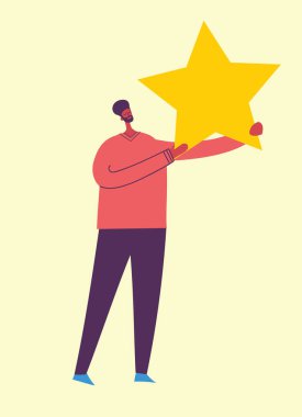 Yıldız ile renk insanlar. Vektör çizim 