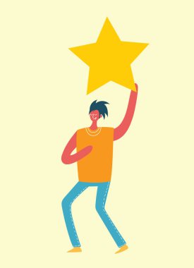 Yıldız ile renk insanlar. Vektör çizim 