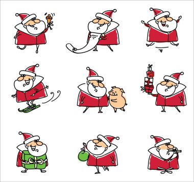 Noel Baba Noel kartıyla hediyeler ve afiş 2019 - vektör