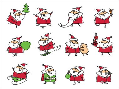 Noel Baba Noel kartıyla hediyeler ve afiş 2019 - vektör