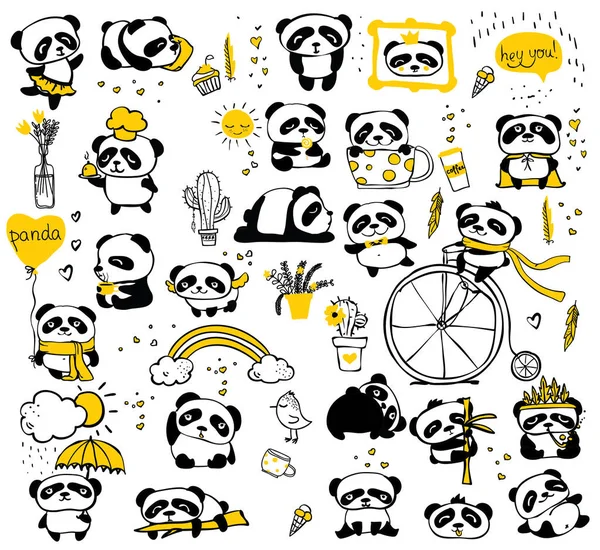Panda doodle çocuk seti.