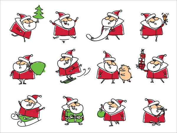 Carte Noël Avec Père Noël Avec Les Cadeaux Bannière 2019 — Image vectorielle