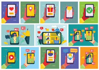 sosyal ağ kavramı vektör çizim