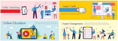 Set iş kavramı kartları vektör Illustration 