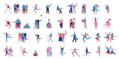 Düz tarzda farklı insanlar etkinliklerin vektör Illustration