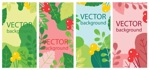 Ilustración Vectorial Del Conjunto Tarjetas Fondo Ecológico — Vector de stock