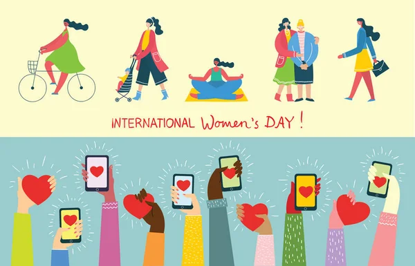 国際女性の日のベクトルイラスト — ストックベクタ