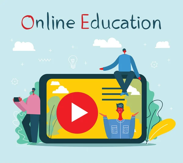 Vector Illustration Online Education Concept — Stock Vector
