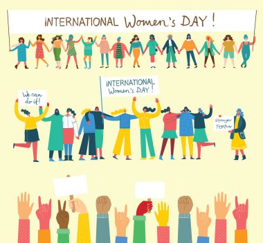 Sarı arka planda Uluslararası Womens gün vektör Illustration
