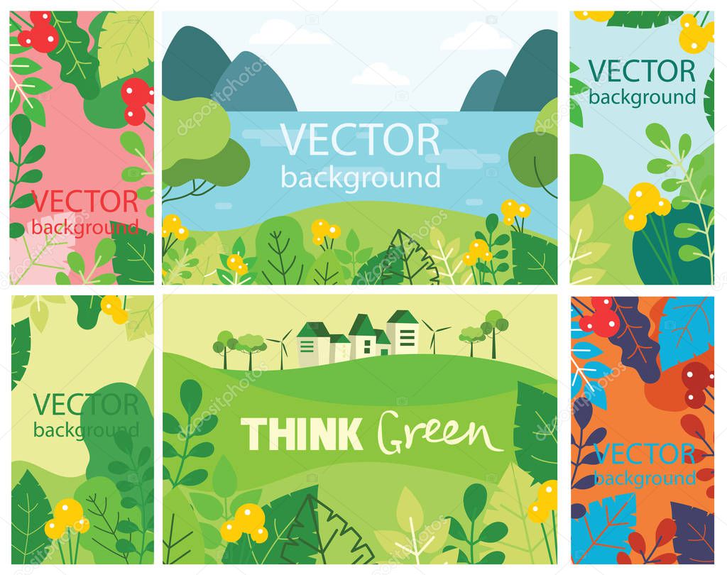 Vector illustration ECO background of Concept of green eco energy. 
