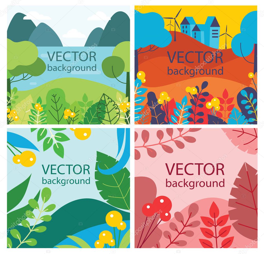 Vector illustration ECO background of Concept of green eco energy. 