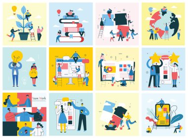 renkli arka planda yeni iş konsepti