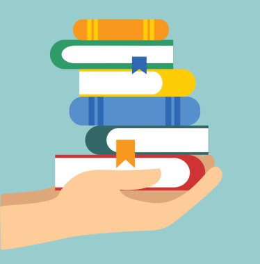 Dünya Kitap Günü Kavramı, kitap okuma ve kitap festivali düz tarzda. İnsanlar oturup, ayakta durur, yürür ve kitap okur. Vektör çizimi