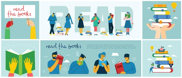 Concepto Del Día Mundial Del Libro Lectura Los Libros Festival — Archivo Imágenes Vectoriales