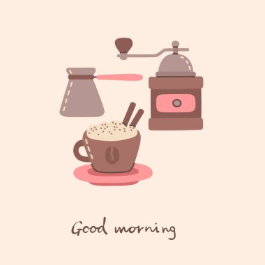 Bej arka planda günaydın. 