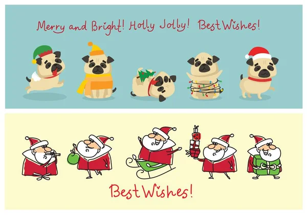 Векторна Ілюстрація Християнських Кішок Свиней Щурів Собак Різдвяним Новорічним Привітанням — стоковий вектор