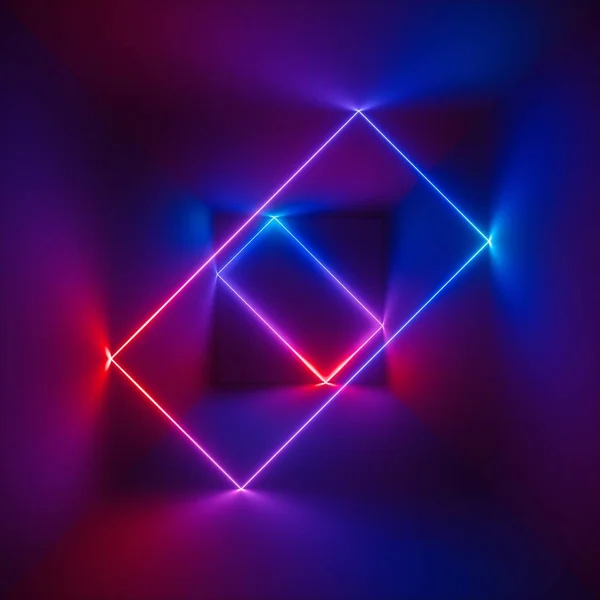 Render Luzes Néon Psicodélicas Show Laser Linhas Brilhantes Ultravioleta Realidade — Fotografia de Stock