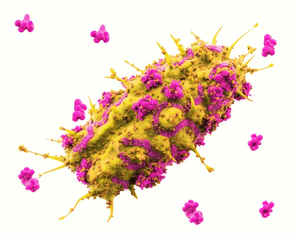 Vykreslování Mikrobiologické Pozadí Virus Patogen Infekce Zdravotní Péče Prvky Izolované — Stock fotografie