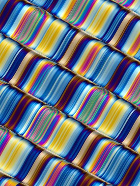 3d rendering, striped holographic foil, abstract rainbow background, wavy surface, reflection, ripples texture clipart