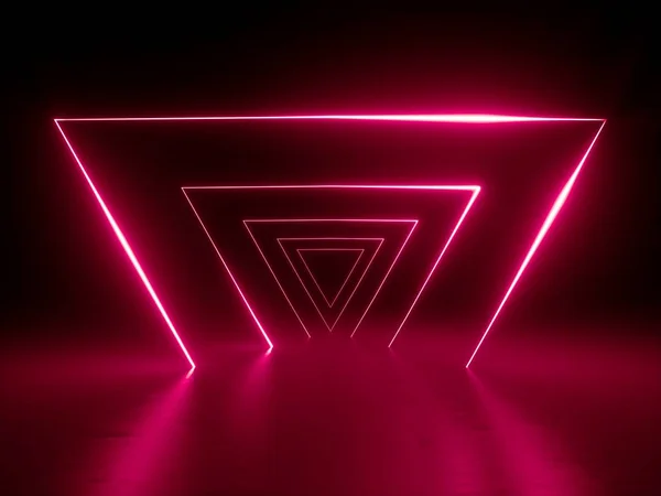 렌더링 적외선 삼각형 빛나는 삼각형 스펙트럼 레이저 — 스톡 사진
