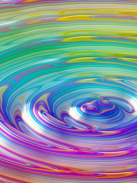Render Sıvı Dalgalı Yüzeyi Yansıma Dalgaların Doku Holografik Folyo Soyut — Stok fotoğraf
