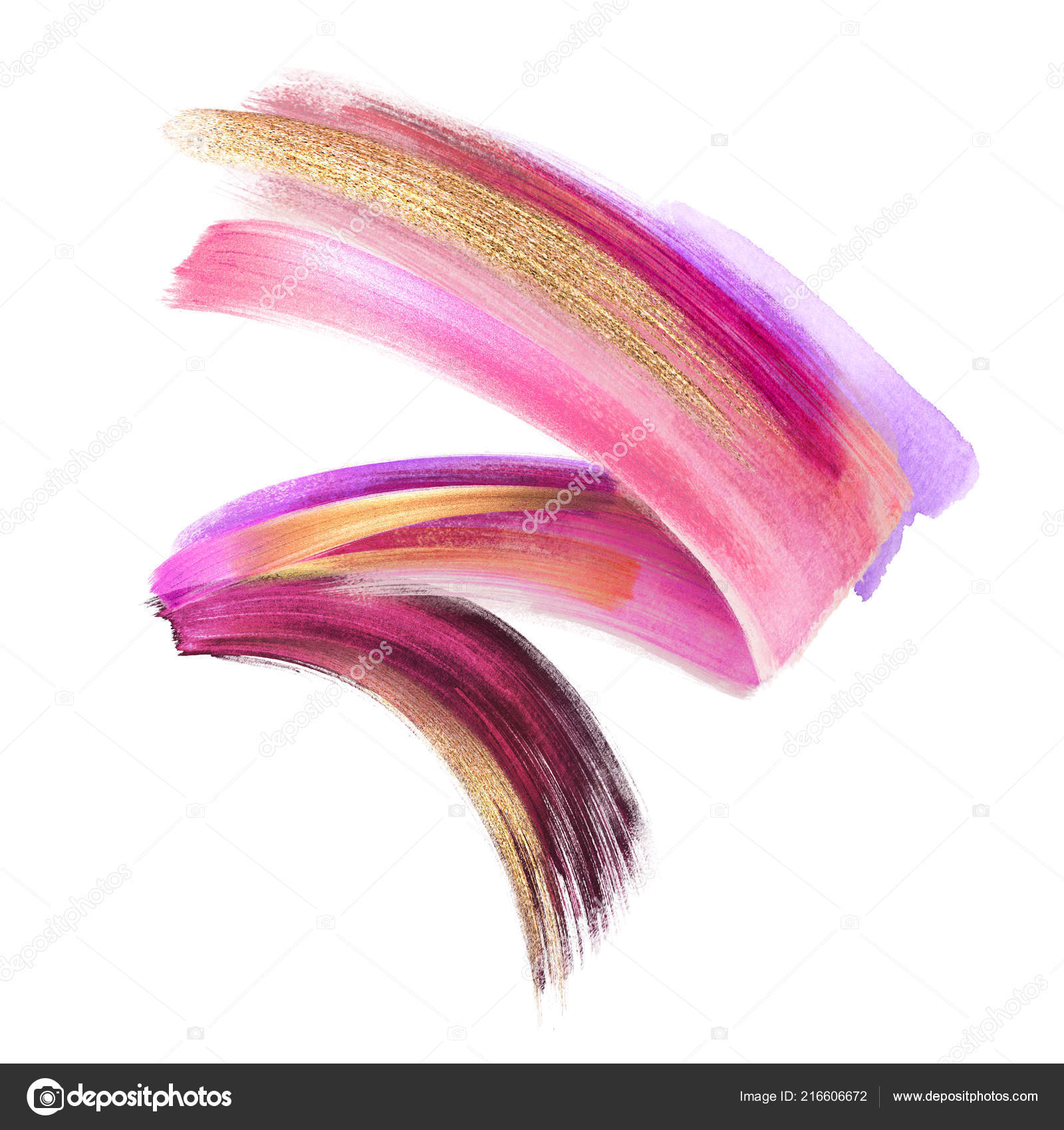 Creative Cosmetics Brush Stroke Clip Art Isolated White Background 