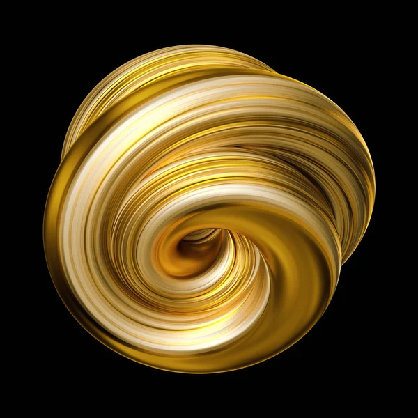 Render Absztrakt Sárga Arany Alakzat Ecsetvonás Művészi Kenet Színes Curl — Stock Fotó