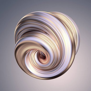 3D render, Soyut Beyaz altın şekli, platin, gümüş, girdap, metalik, fırça darbesi, sanatsal smear, pastel sarmal girdap, klip sanat izole açık gri renkli