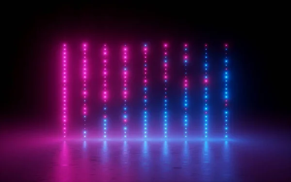 Vykreslování Abstraktní Pozadí Pixelů Obrazovky Svítící Tečky Neonová Světla Virtuální — Stock fotografie