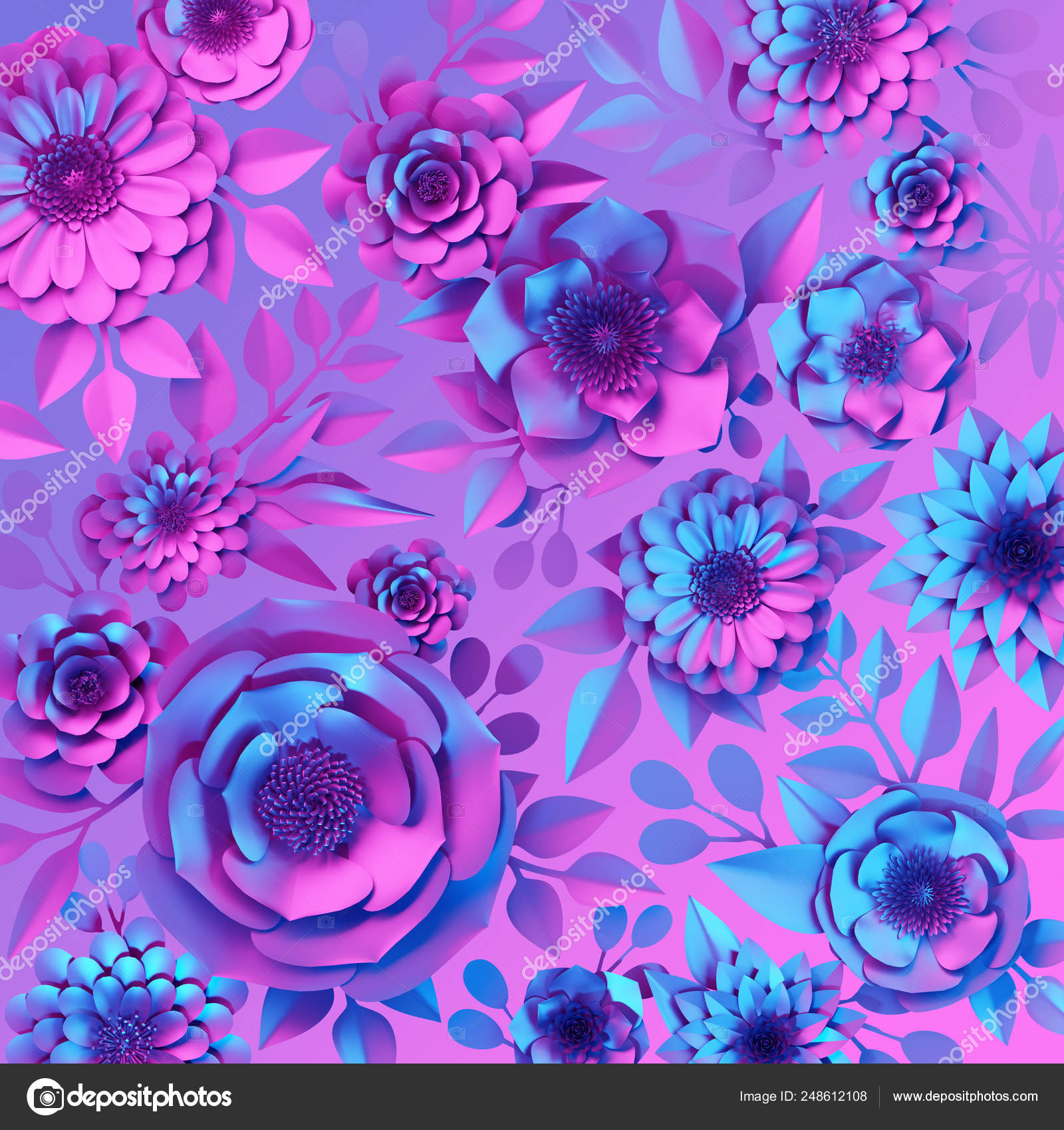 blue flower design wallpaper