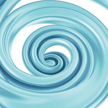 3D render, bükülmüş spiral, mavi şeker kamışı, pastel renk girdap, whirlpool, sarmal, arka plan