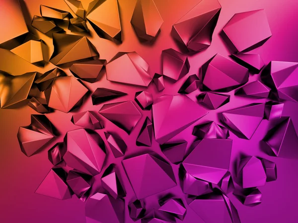 3D absztrakt Split kristály háttér, arany rózsaszín divat háttérkép, élénk színek — Stock Fotó