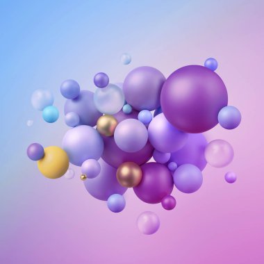 3D render, soyut topları, pastel balonlar, geometrik arka plan, çok renkli ilkel şekiller, minimalist tasarım, pastel renkler paleti, parti dekorasyon, plastik oyuncaklar, izole elemanları