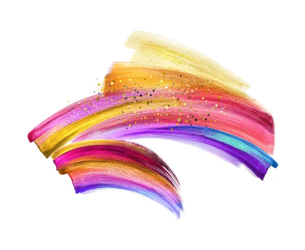 Digital illustration, neonpenseldrag isolerad på vit bakgrund, färg smear, färgglada färg, färgglada ClipArt, konstnärlig designelement — Stockfoto