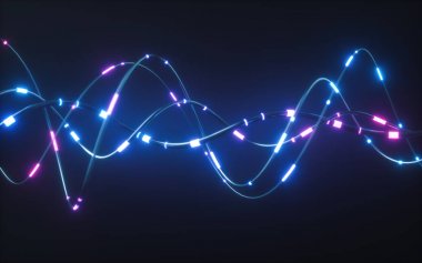 3d render, soyut arka plan, pembe mavi neon ışık dürtü goi