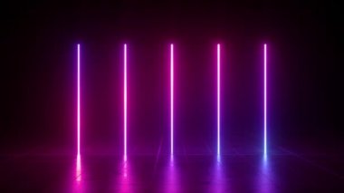 dikey parlayan çizgiler, ultraviyole spektrum, pembe mavi neon ışıklar, lazer şovu, gece kulübü, eşitleyici, soyut floresan arka plan, optik illüzyon, sanal gerçeklik