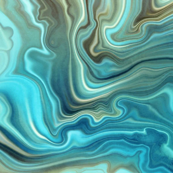 Fundo abstrato, textura de pedra falsa, azul turquesa ônix jade ágata ou laje de mármore, linhas onduladas impressão de moda, superfície marmorizada artificial pintada, ilustração artística marmorização — Fotografia de Stock