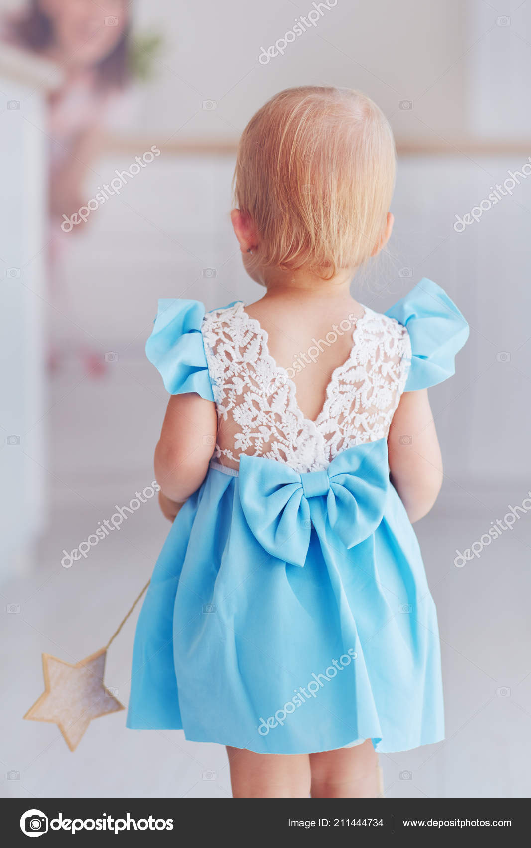 Cute baby girl top in blue dress