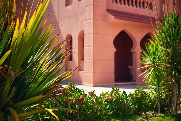 a tropical garden in all inclusive resort in arabic style