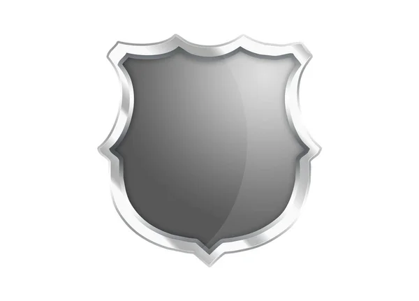Серебряно Серый Значок Щита Белом Фоне — стоковое фото